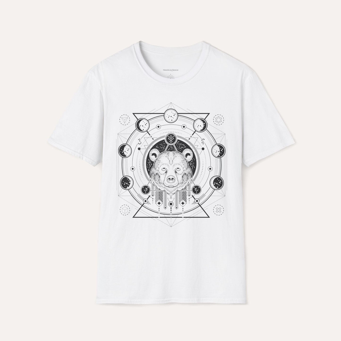 Celestial Bear Spirit T-Shirt – Sacred Geometry & Cosmic Design Tee