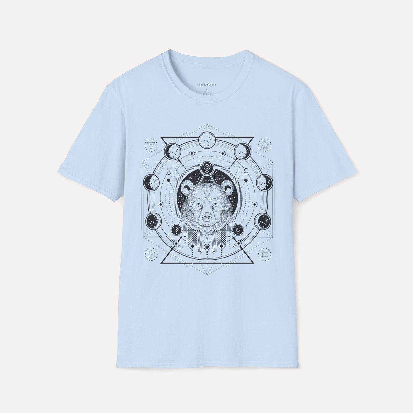 Celestial Bear Spirit T-Shirt – Sacred Geometry & Cosmic Design Tee