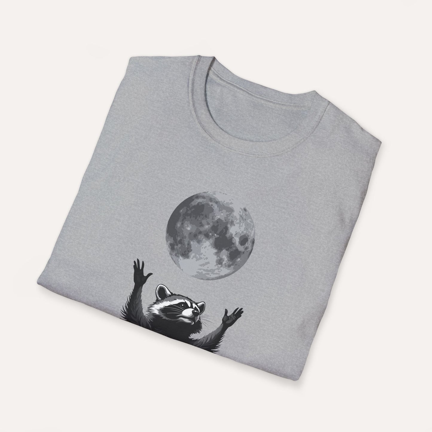 Moon Worship Raccoon T-Shirt – Funny Spiritual Animal Tee for Nature & Space Lovers