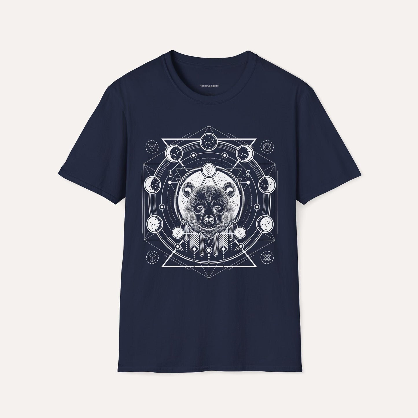 Celestial Bear Spirit T-Shirt – Sacred Geometry & Cosmic Design Tee