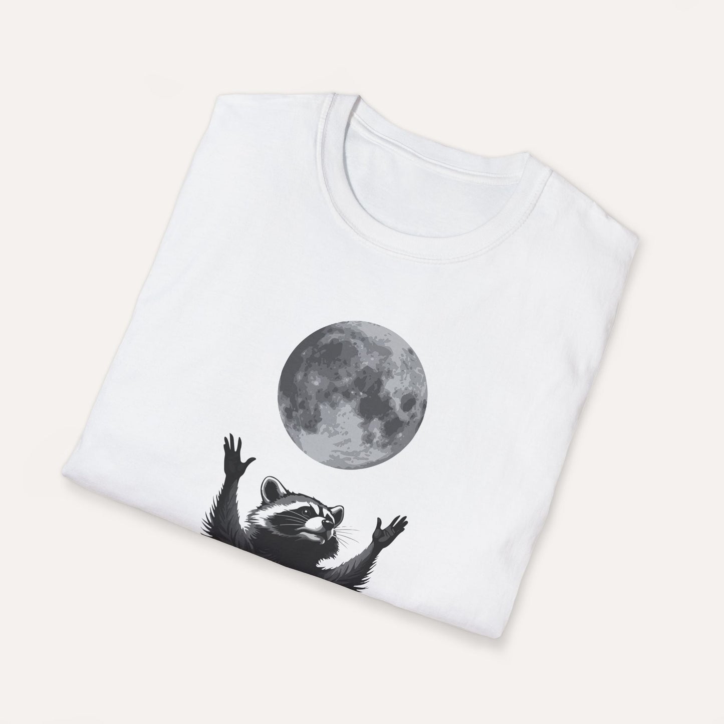 Moon Worship Raccoon T-Shirt – Funny Spiritual Animal Tee for Nature & Space Lovers
