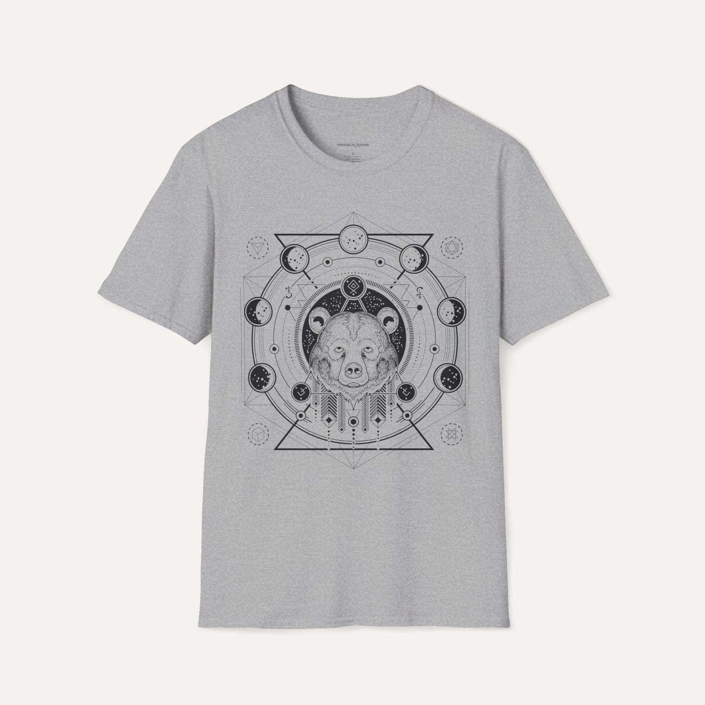 Celestial Bear Spirit T-Shirt – Sacred Geometry & Cosmic Design Tee