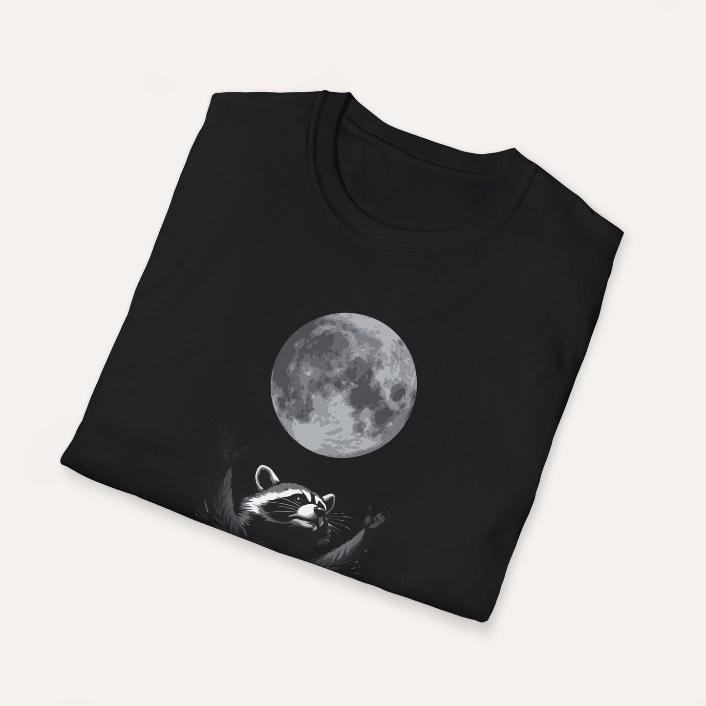 Moon Worship Raccoon T-Shirt – Funny Spiritual Animal Tee for Nature & Space Lovers