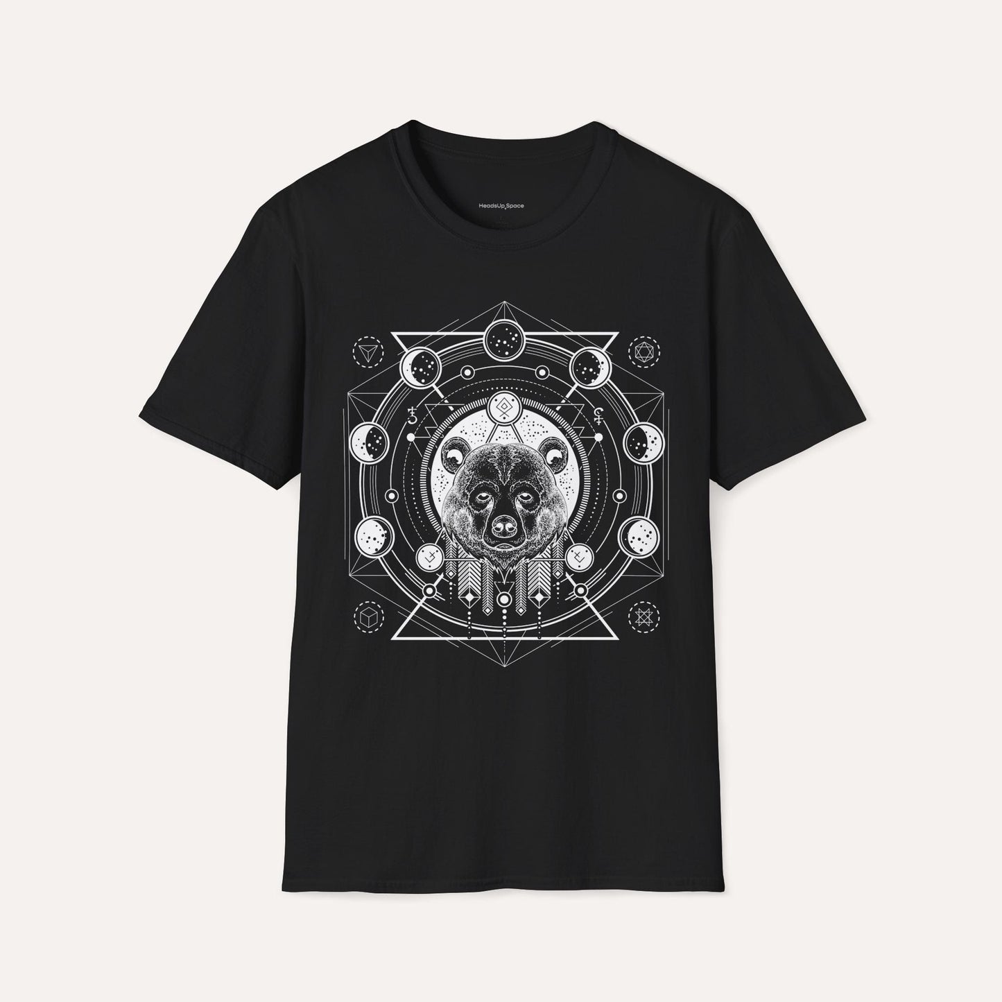 Celestial Bear Spirit T-Shirt – Sacred Geometry & Cosmic Design Tee