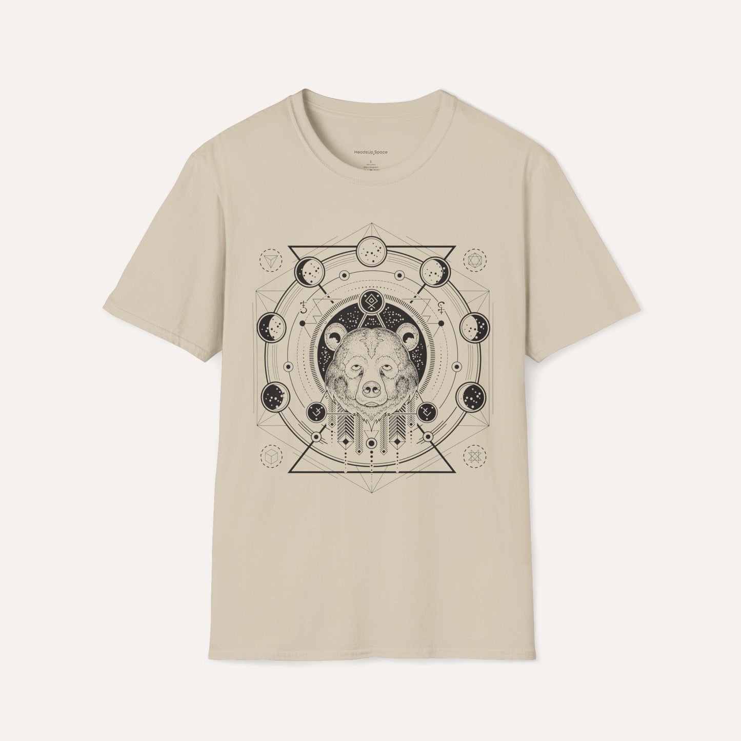 Celestial Bear Spirit T-Shirt – Sacred Geometry & Cosmic Design Tee