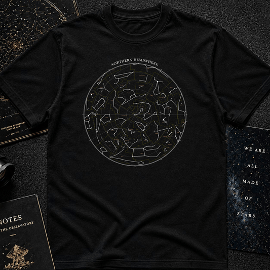 Northern Hemisphere Star Map T-Shirt – Constellation Sky Chart Tee