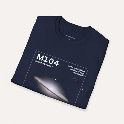M104 Sombrero Galaxy T-Shirt – Constellation of Virgo & Corvus