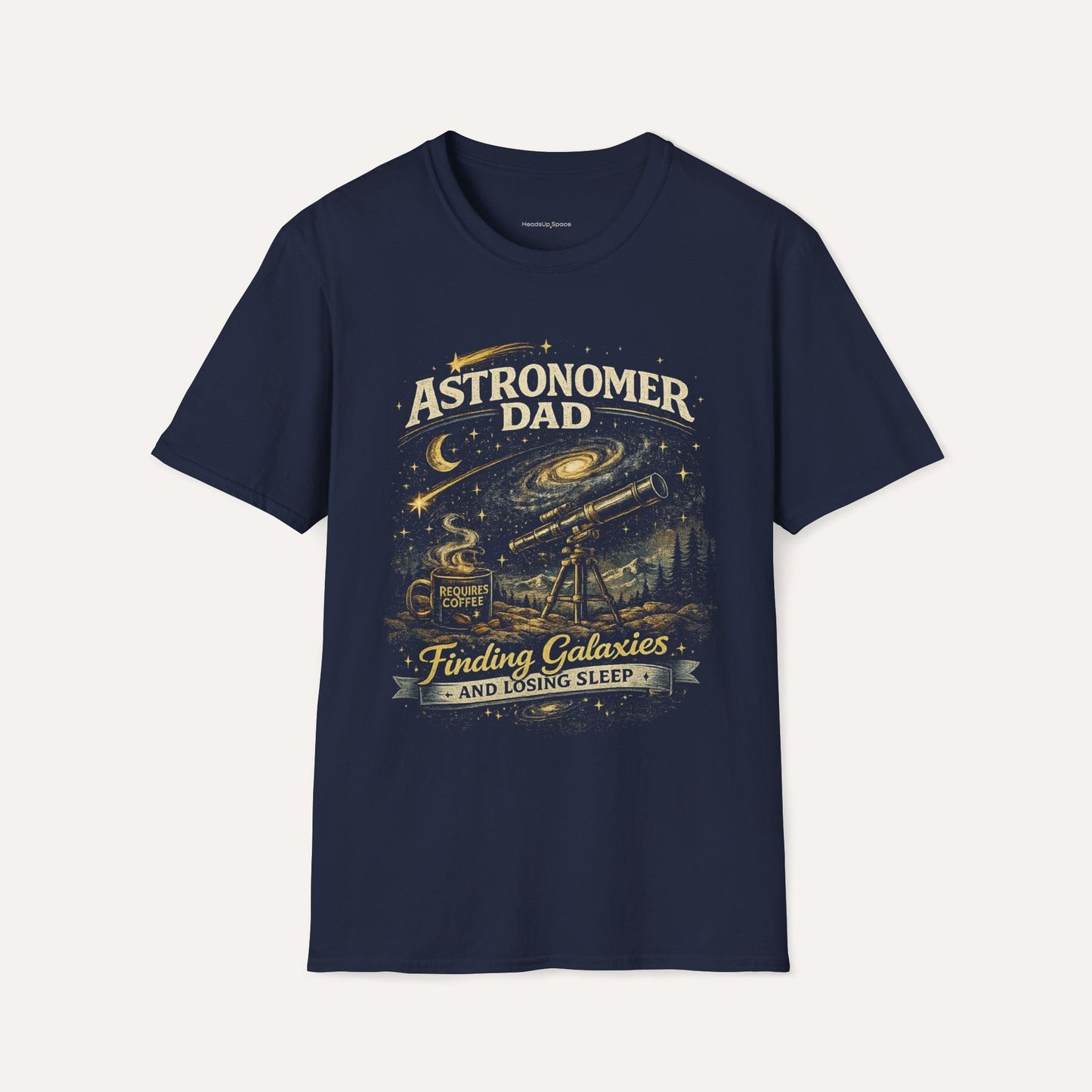 Funny Astronomer Dad T-Shirt – Space Lover Telescope Galaxy Dad Tee