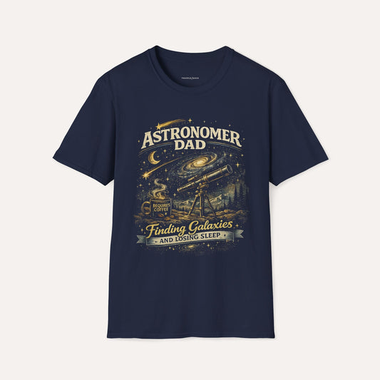 Funny Astronomer Dad T-Shirt – Space Lover Telescope Galaxy Dad Tee