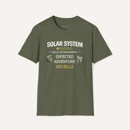 Solar System Review T-Shirt – Too Many Mondays Funny Space Tee