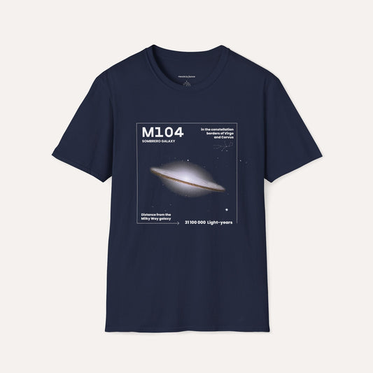 M104 Sombrero Galaxy T-Shirt – Constellation of Virgo & Corvus