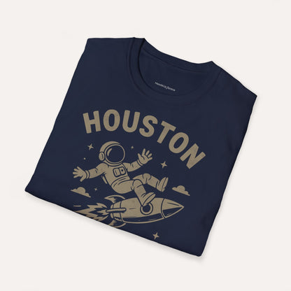 DE "Houston I Am The Problem" Funny Astronaut T-Shirt – Space Rocket Graphic Tee