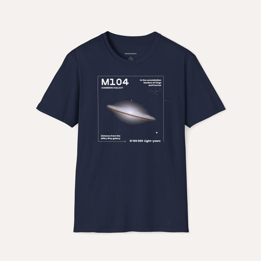 M104 Sombrero Galaxy T-Shirt – Constellation of Virgo & Corvus DE
