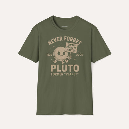 Never Forget Pluto – Dwarf Planet Tribute Tee DE
