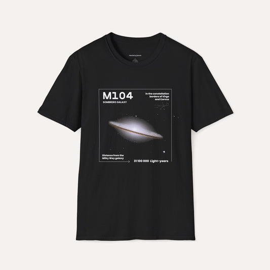 M104 Sombrero Galaxy T-Shirt – Constellation of Virgo & Corvus