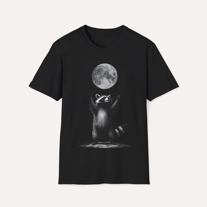 Moon Worship Raccoon T-Shirt – Funny Spiritual Animal Tee for Nature & Space Lovers