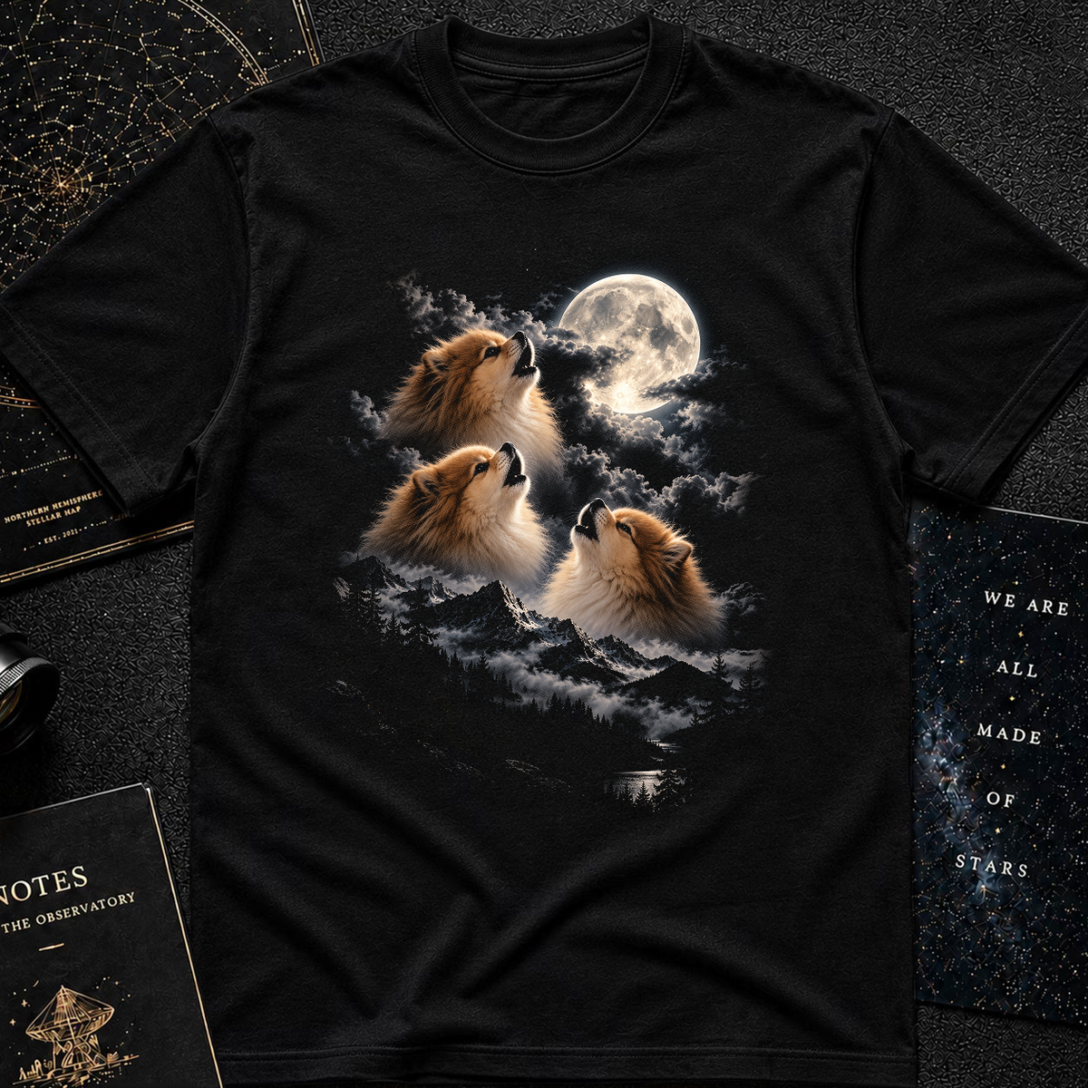 Moonlit Pomeranians T-Shirt