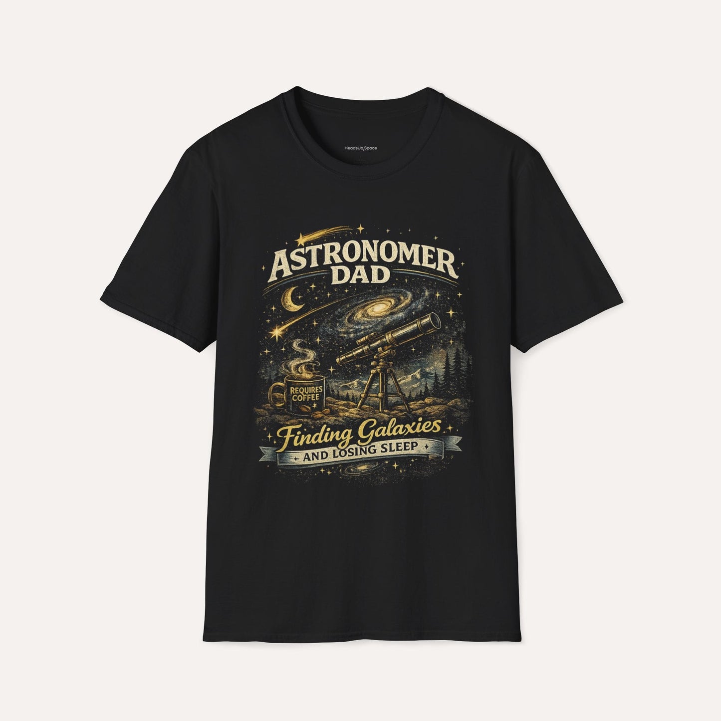 Funny Astronomer Dad T-Shirt – Space Lover Telescope Galaxy Dad Tee
