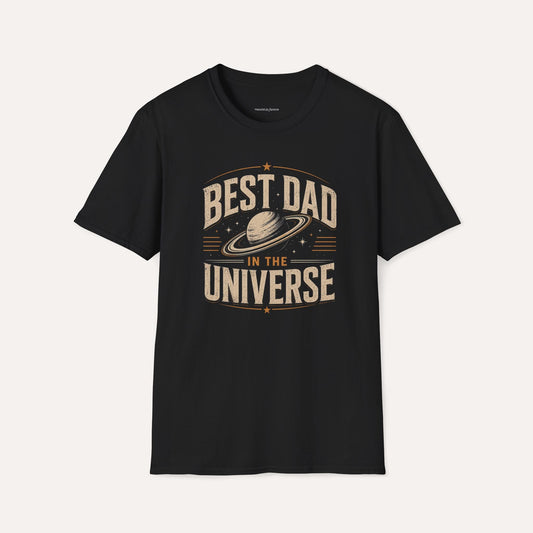 Retro Space Dad Shirt – Vintage Planet Graphic Tee for Fathers