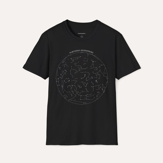 Northern Hemisphere Star Map T-Shirt – Constellation Sky Chart Tee