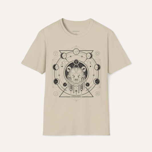 Celestial Bear Spirit T-Shirt – Sacred Geometry & Cosmic Design Tee