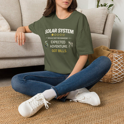 Solar System Review T-Shirt – Too Many Mondays Funny Space Tee