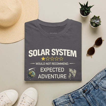 Solar System Review T-Shirt – Too Many Mondays Funny Space Tee