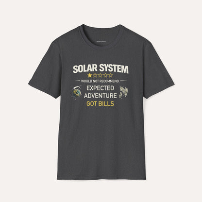 Solar System Review T-Shirt – Too Many Mondays Funny Space Tee