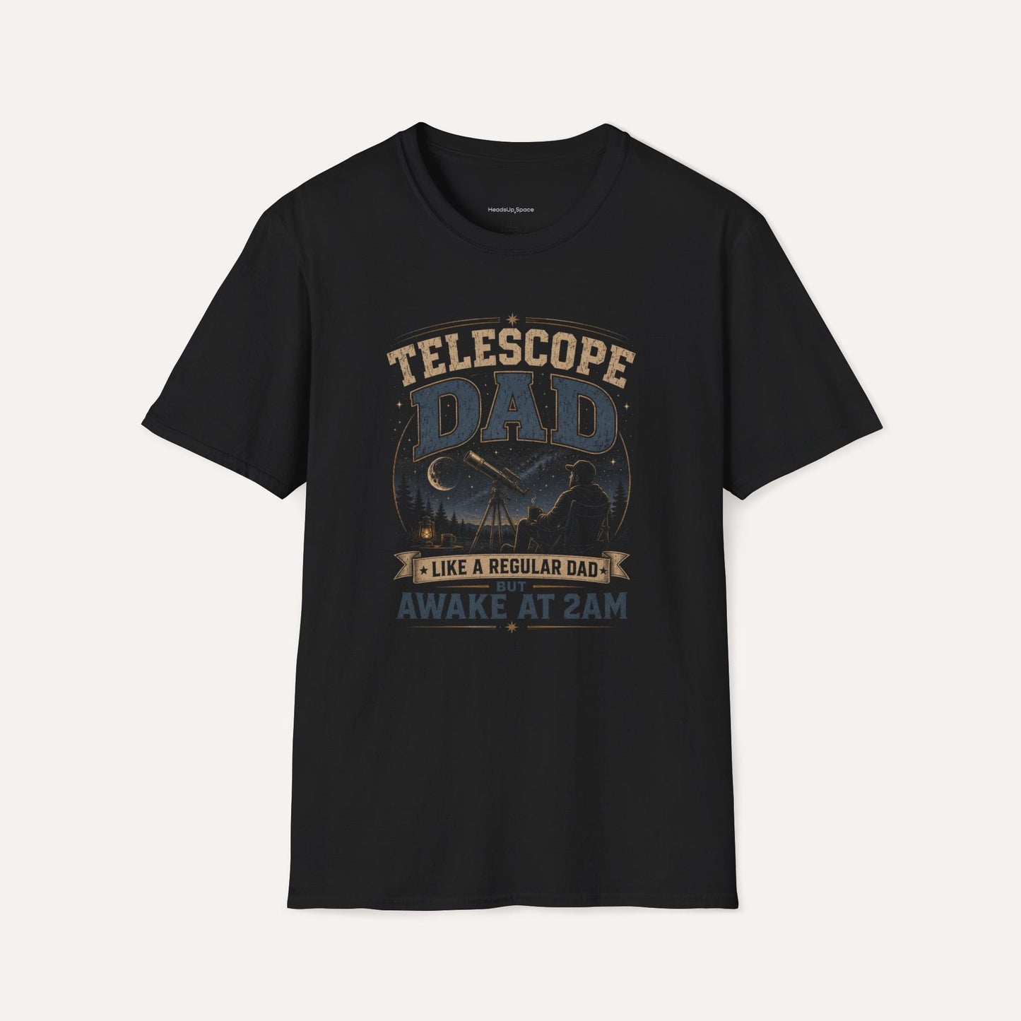 Telescope Dad T-Shirt – Awake at 2AM Stargazing Tee