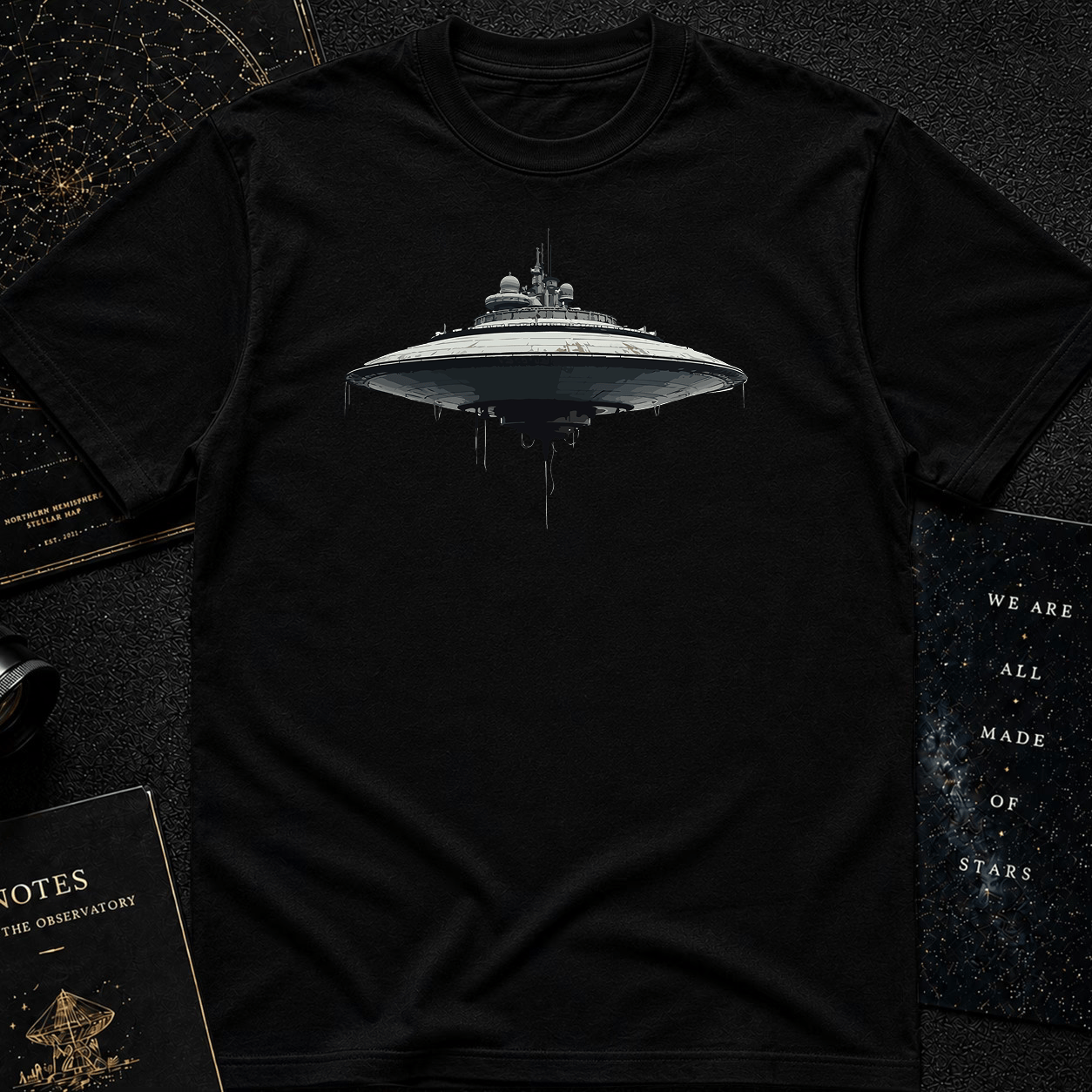 Futuristic UFO Spaceship T-Shirt – Sci-Fi Techwear Gift for Space Lovers