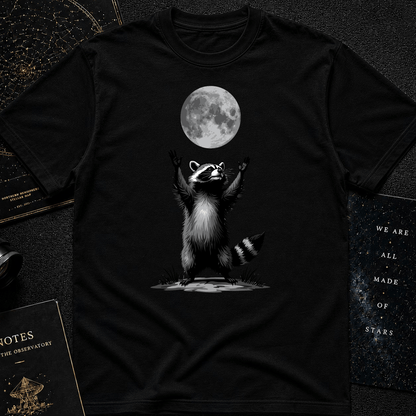 Moon Worship Raccoon T-Shirt – Funny Spiritual Animal Tee for Nature & Space Lovers