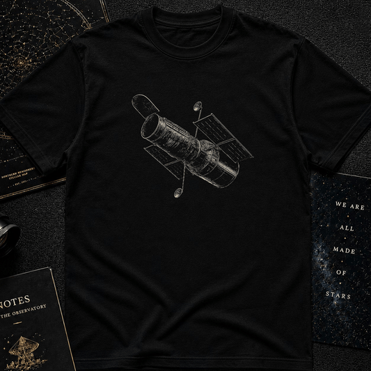 Hubble Space Telescope T-Shirt – Minimalist Astronomy Tee for Stargazers & Space Enthusiasts