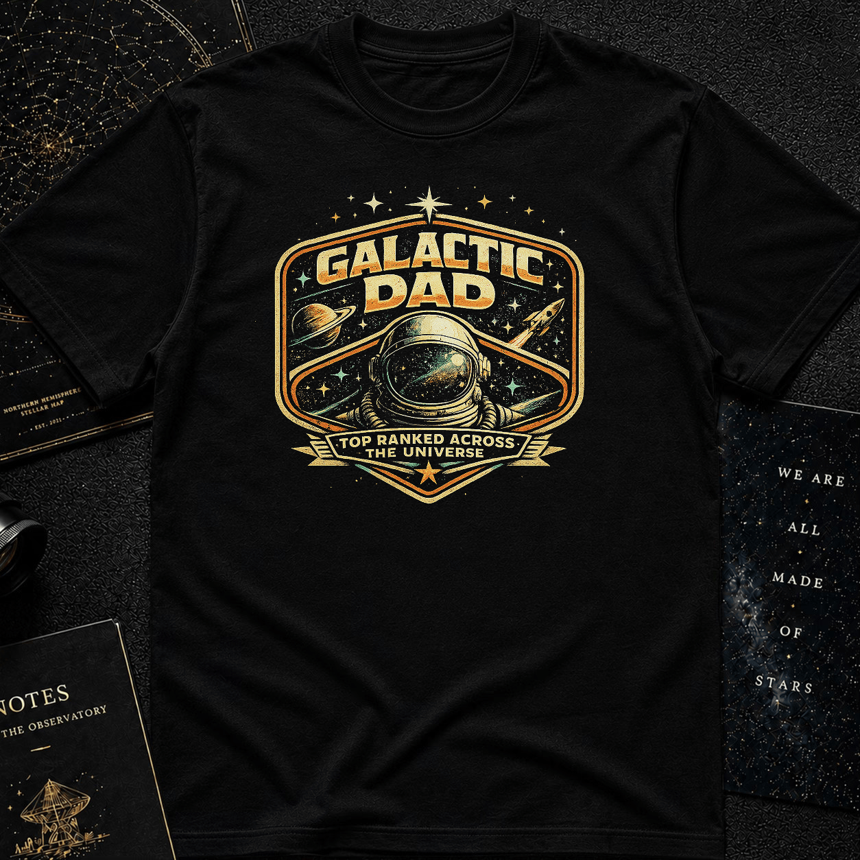 Galactic Dad T-Shirt – Astronaut Space Lover Gift for Fathers