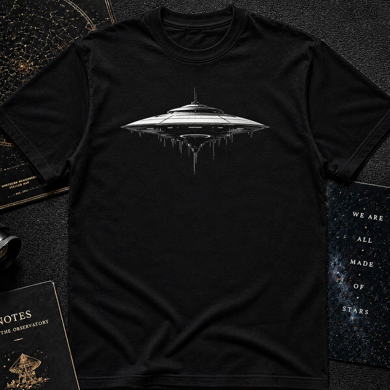 Futuristic UFO Spaceship T-Shirt – Sci-Fi Techwear Gift for Space Lovers