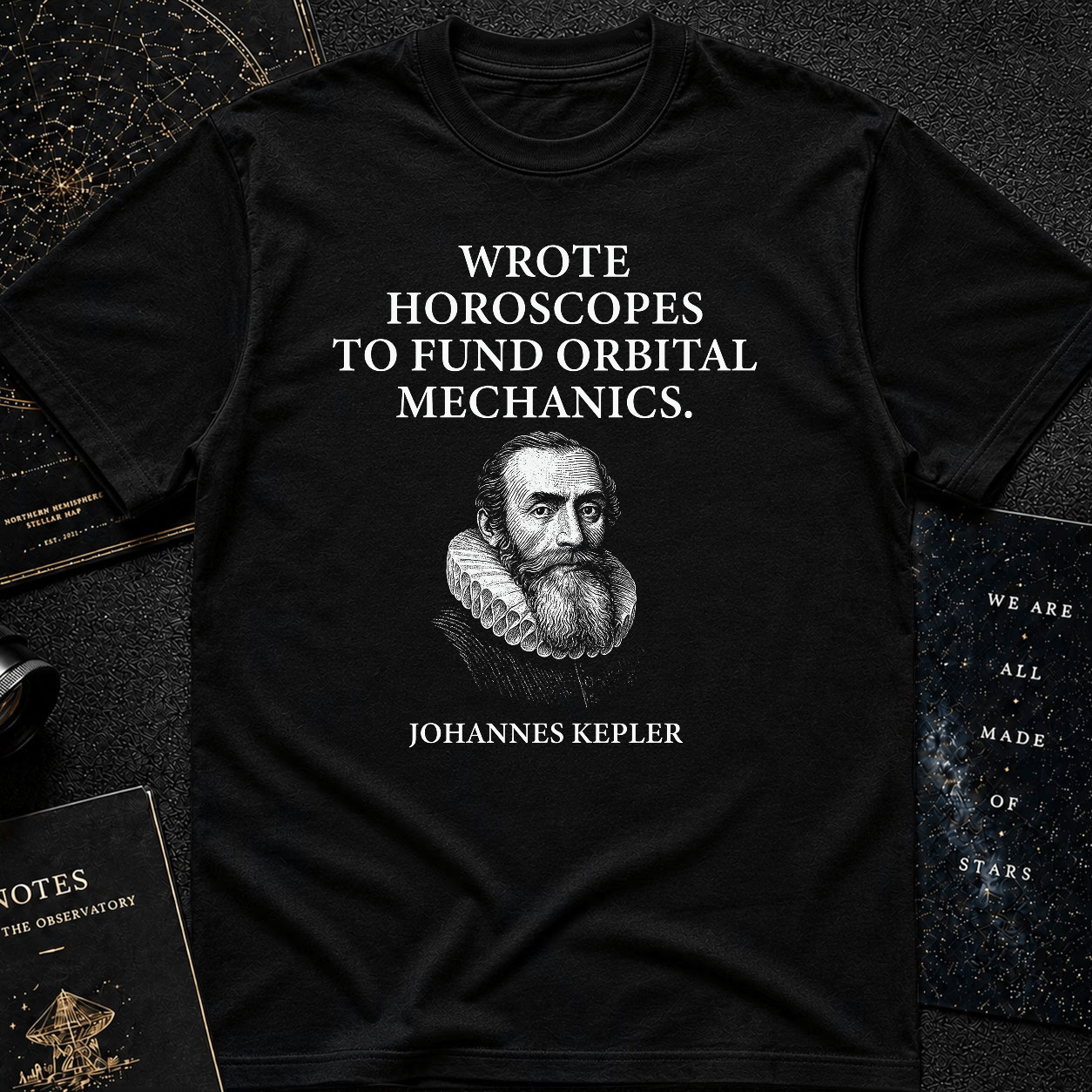 "Funded by Horoscopes" – Johannes Kepler Tee