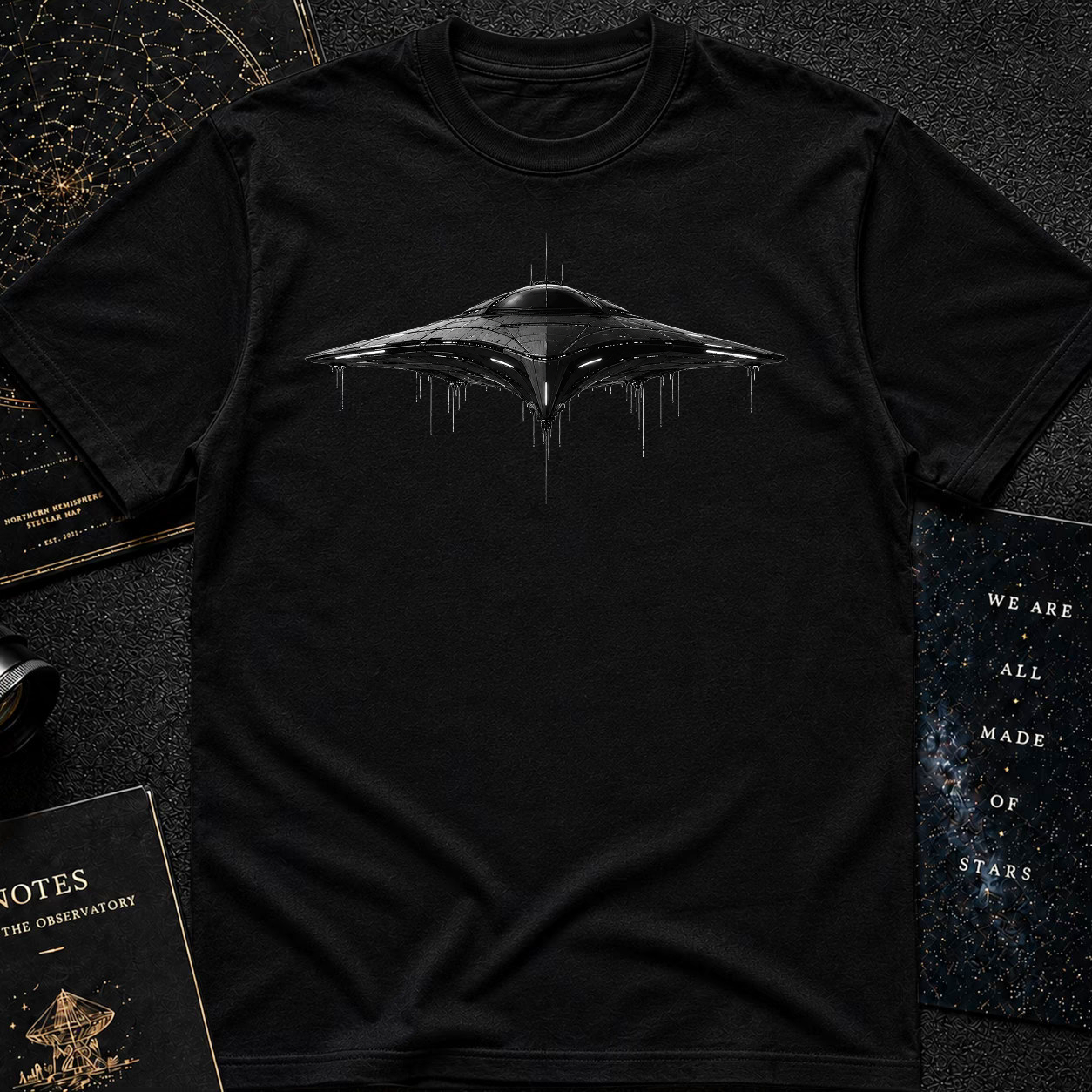 Black Futuristic UFO Spaceship