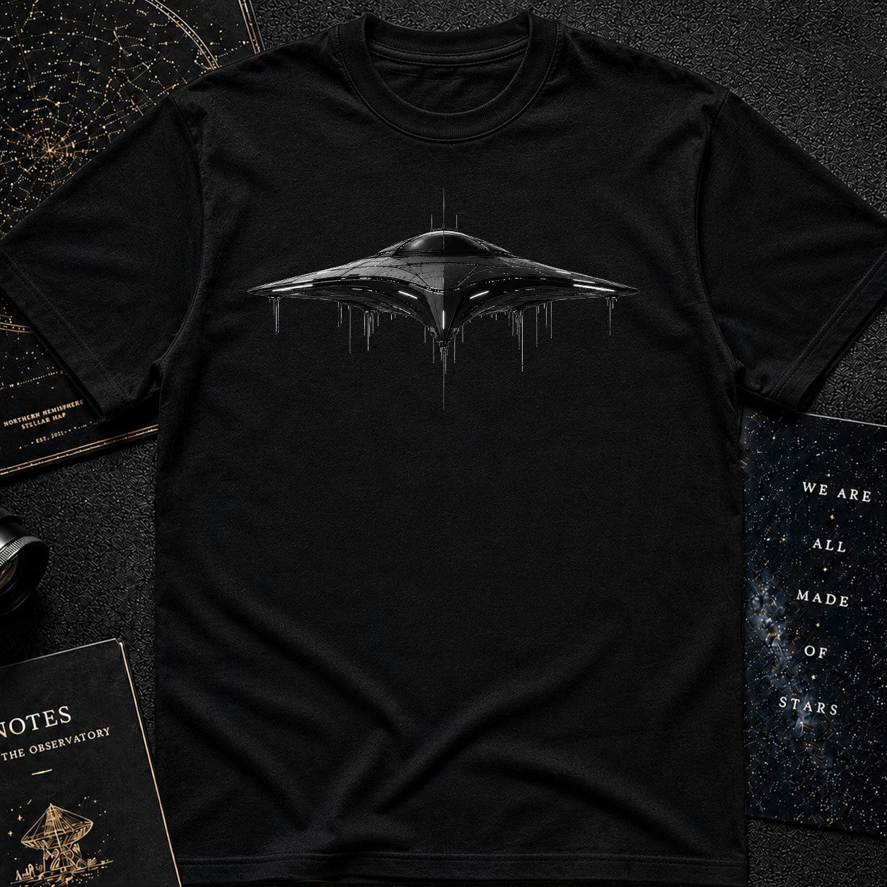 Black Futuristic UFO Spaceship