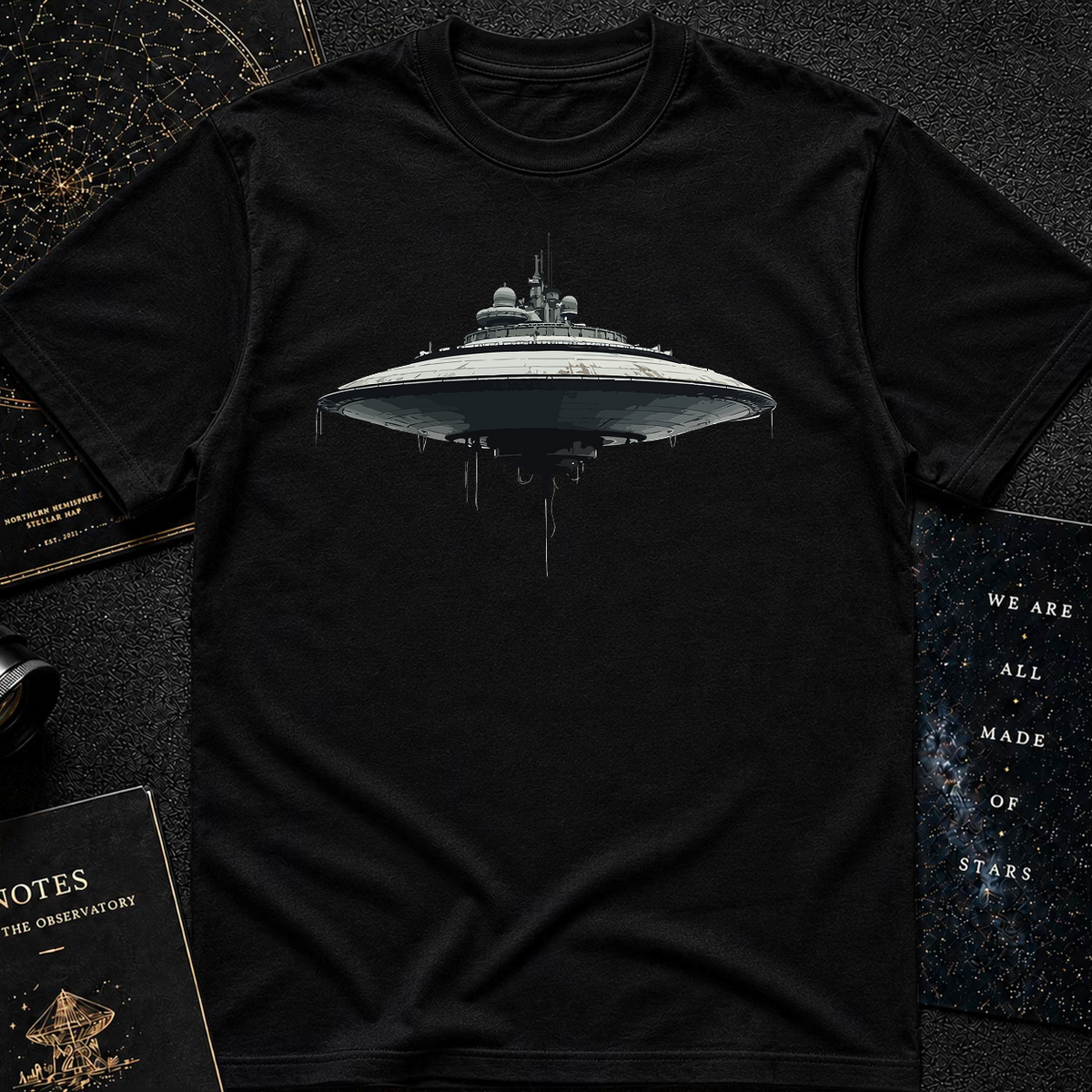 Futuristic UFO Spaceship T-Shirt – Sci-Fi Techwear Gift for Space Lovers