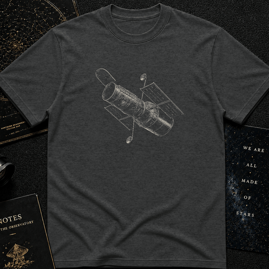 Hubble Space Telescope T-Shirt – Minimalist Astronomy Tee for Stargazers & Space Enthusiasts
