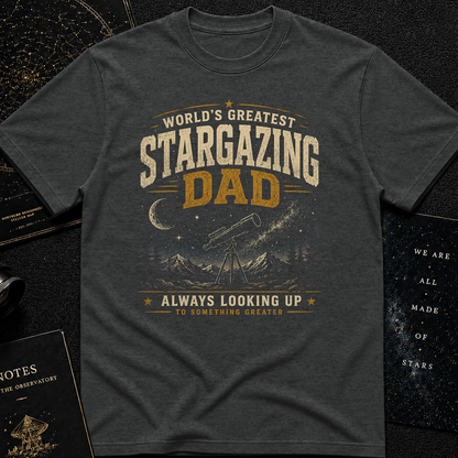 World’s Greatest Stargazer Dad Shirt – Telescope Graphic Tee