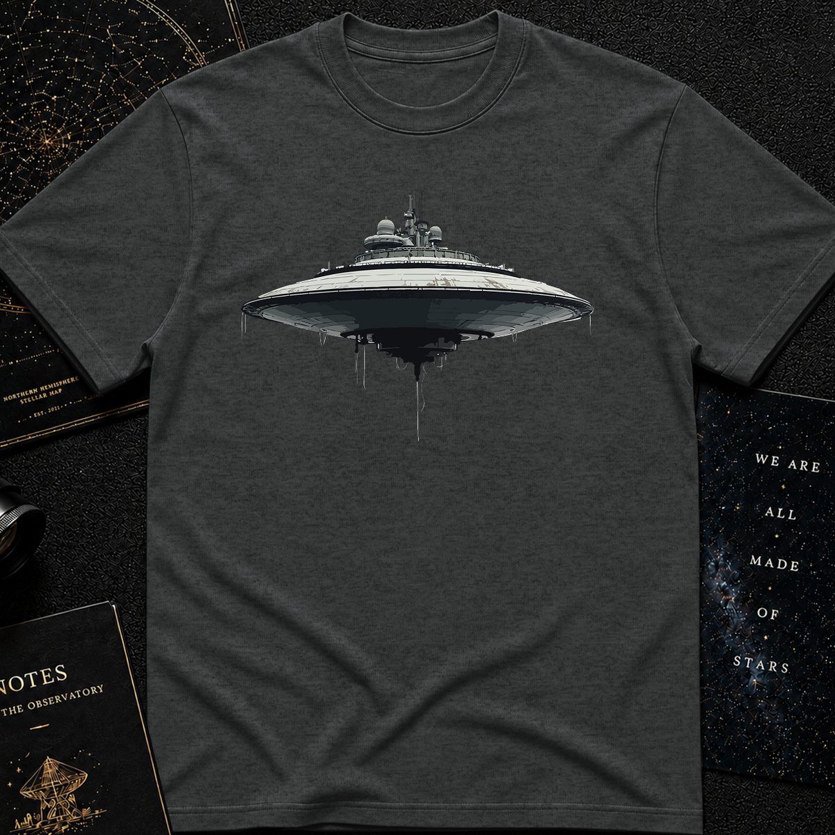Futuristic UFO Spaceship T-Shirt – Sci-Fi Techwear Gift for Space Lovers