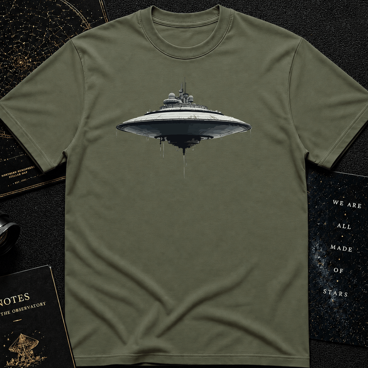 Futuristic UFO Spaceship T-Shirt – Sci-Fi Techwear Gift for Space Lovers