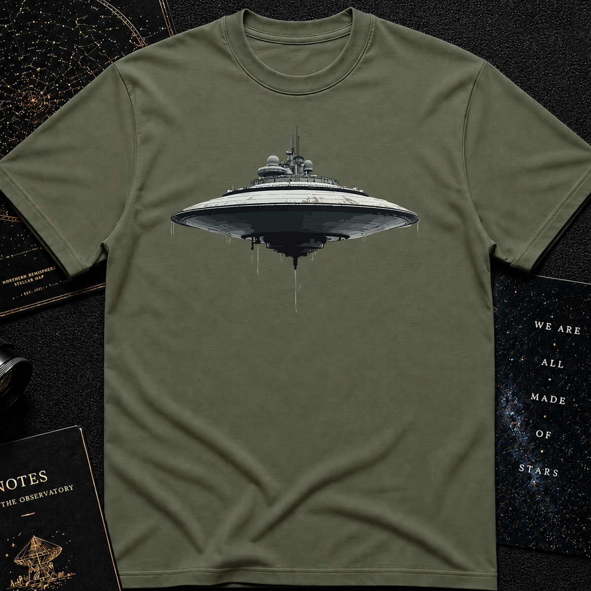 Futuristic UFO Spaceship T-Shirt – Sci-Fi Techwear Gift for Space Lovers