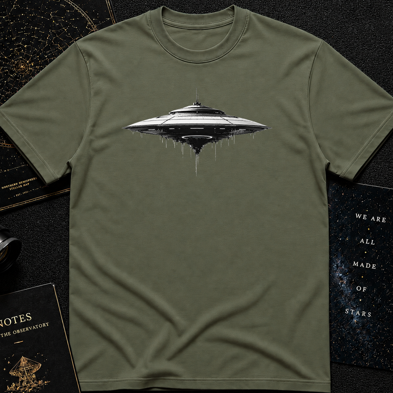 Futuristic UFO Spaceship T-Shirt – Sci-Fi Techwear Gift for Space Lovers
