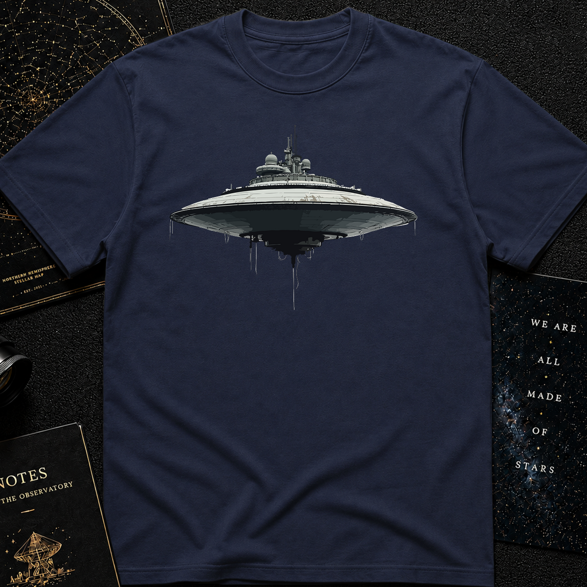 Futuristic UFO Spaceship T-Shirt – Sci-Fi Techwear Gift for Space Lovers