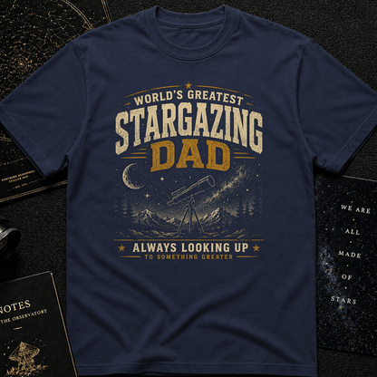 World’s Greatest Stargazer Dad Shirt – Telescope Graphic Tee