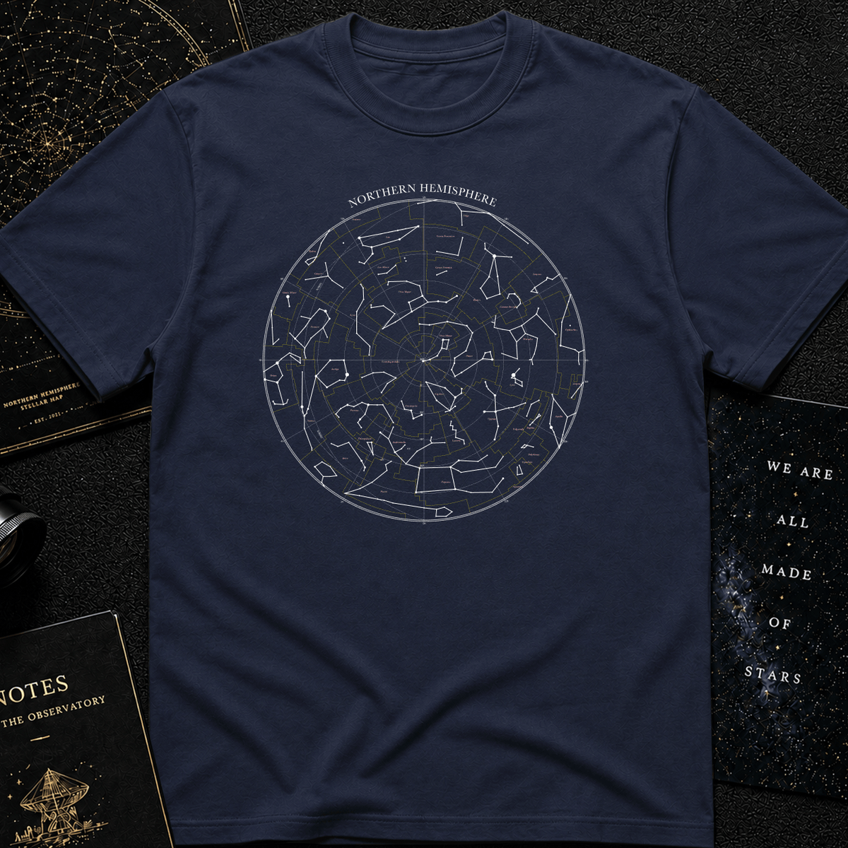 Northern Hemisphere Star Map T-Shirt – Constellation Sky Chart Tee