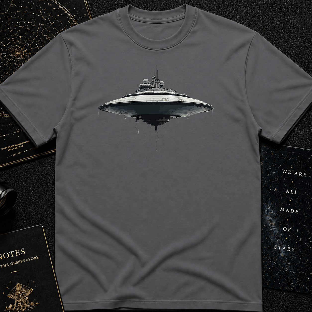 Futuristic UFO Spaceship T-Shirt – Sci-Fi Techwear Gift for Space Lovers