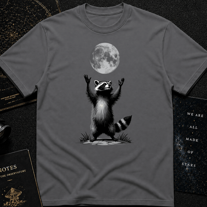Moon Worship Raccoon T-Shirt – Funny Spiritual Animal Tee for Nature & Space Lovers