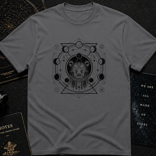 Celestial Bear Spirit T-Shirt – Sacred Geometry & Cosmic Design Tee